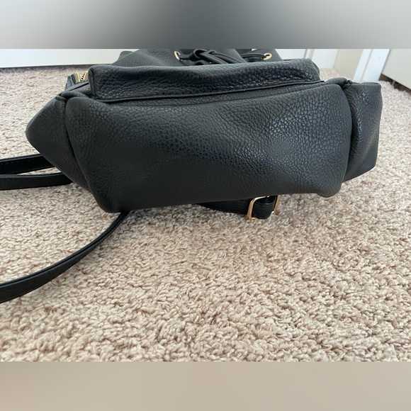 Aldo Corsage Faux Leather Black Backpack with Gold Zipper Accent - Picture 6 of 9